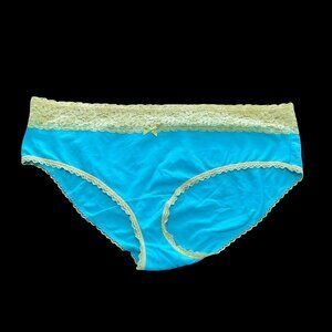 Blue/Yellow Lace Trimmed Hipster Pantie
